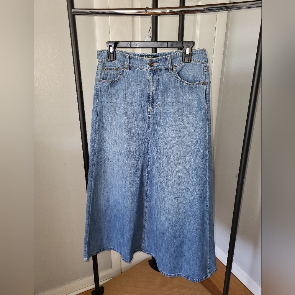Lauren Ralph Lauren Light Blue Denim Skirt